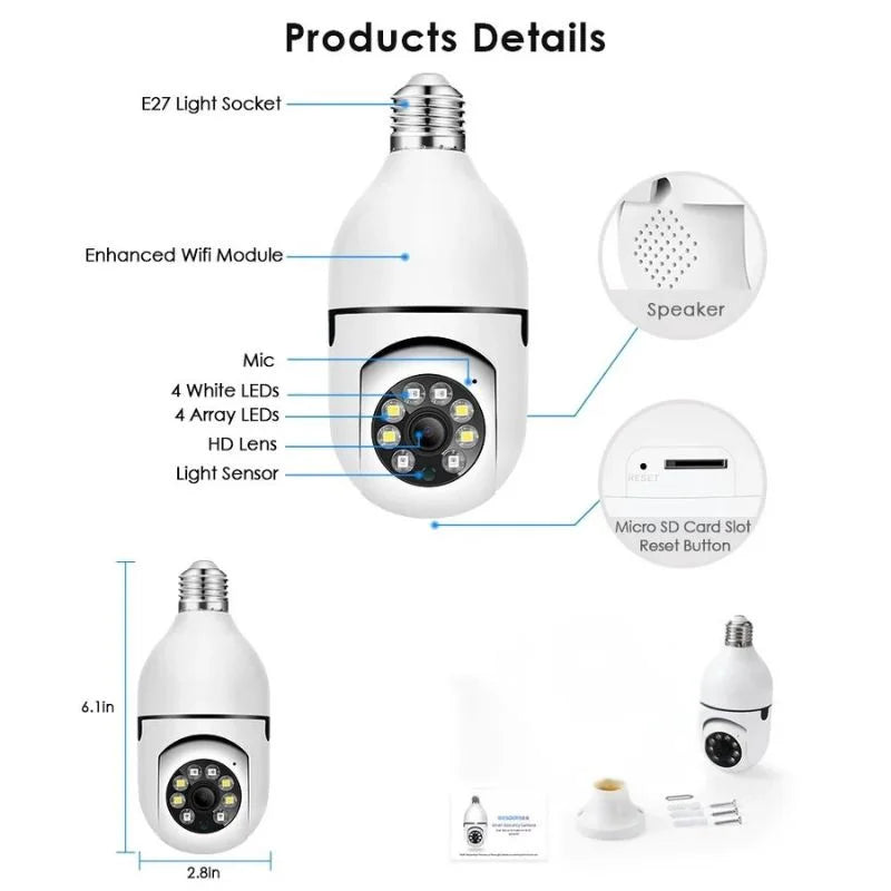 Speed-X Bulb Camera 360° Panoramic Security Camera