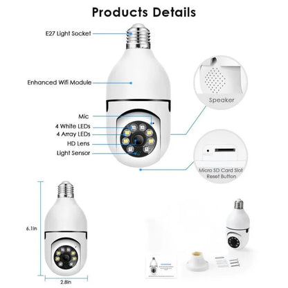 Speed-X Bulb Camera 360° Panoramic Security Camera