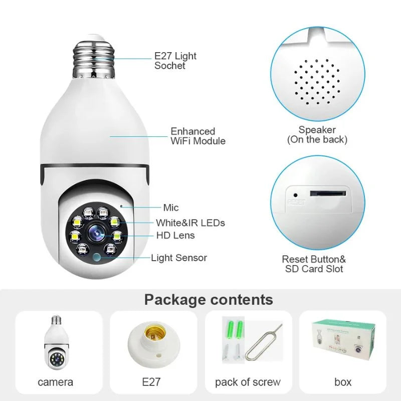 Speed-X Bulb Camera 360° Panoramic Security Camera