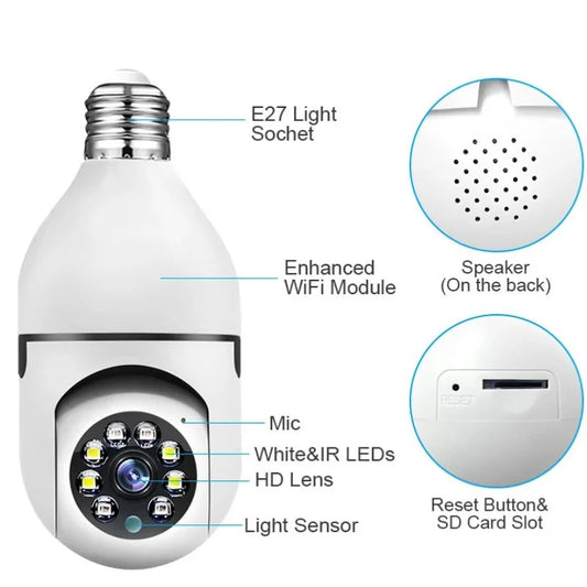Speed-X Bulb Camera 360° Panoramic Security Camera