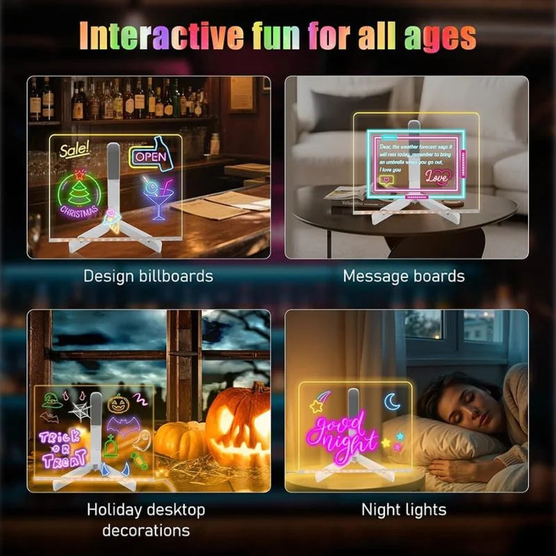 6x6 Inches LED Acrylic Writing Board
