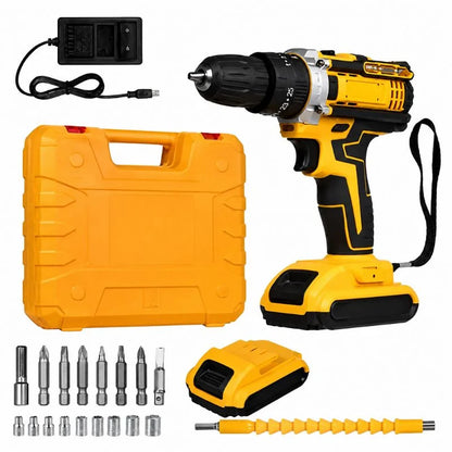 Cordless Drill Machine Kit with 2  Batteries  & 26 Accessories